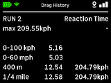 RaceBox Drag Session History